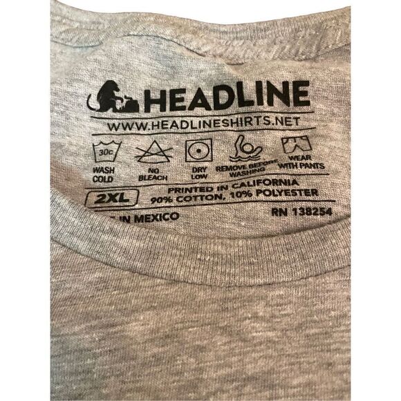 Chewbacca With Reindeer Ears Gray Headline T-Shirt Size XX-Large(measured more l - Picture 7 of 8